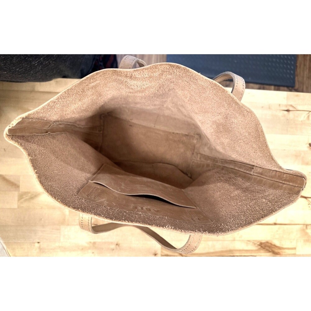 Able Handmade Leather Tote Bag With Pocket Tan Color - Picture 4 of 7